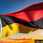 앤티가 바부다 국가 상징물 - A vibrant and detailed illustration of the Antigua and Barbuda national flag waving proudly under a ...