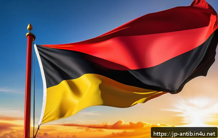 앤티가 바부다 국가 상징물 - A vibrant and detailed illustration of the Antigua and Barbuda national flag waving proudly under a ...