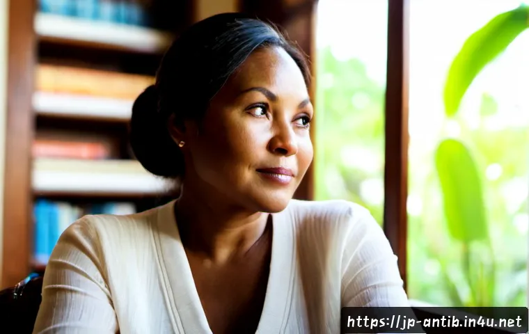 앤티가 바부다 유명 인물 - Photorealistic editorial portrait of Jamaica Kincaid, Antiguan-born novelist, seated beside a sunlit...